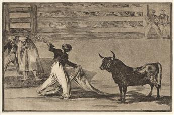 FRANCISCO JOSÉ DE GOYA Three aquatints with etching from La Tauromaquia.